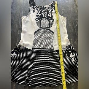 RUBBER DUCKY sz S mini dress , pleats , zippers , pockets